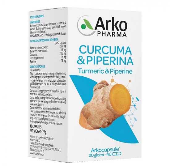 ARKOCPS CURCUMA + PIPERINA 40 CAPSULE - dottorbianchi.it