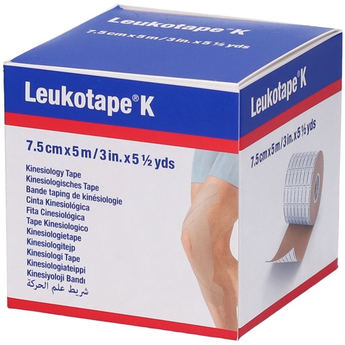 BENDA ADESIVA LEUKOTAPE K PER TAPING FISIOTERAPICO LARGHEZZA 7,5 CM LUNGHEZZA 5 M COLOR CARNE IN ROTOLO - dottorbianchi.it