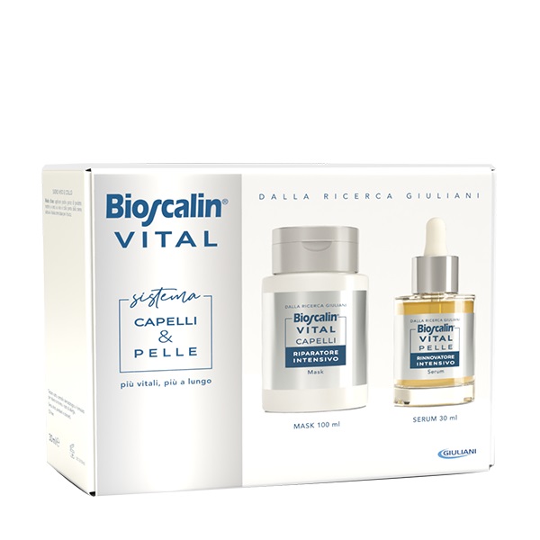 BIOSCALIN VITAL SISTEMA CAPELLI & PELLE MASCHERA CAPELLI + SIERO RIGENERANTE VISO 30 ML + MASCHERA 100 ML - dottorbianchi.it