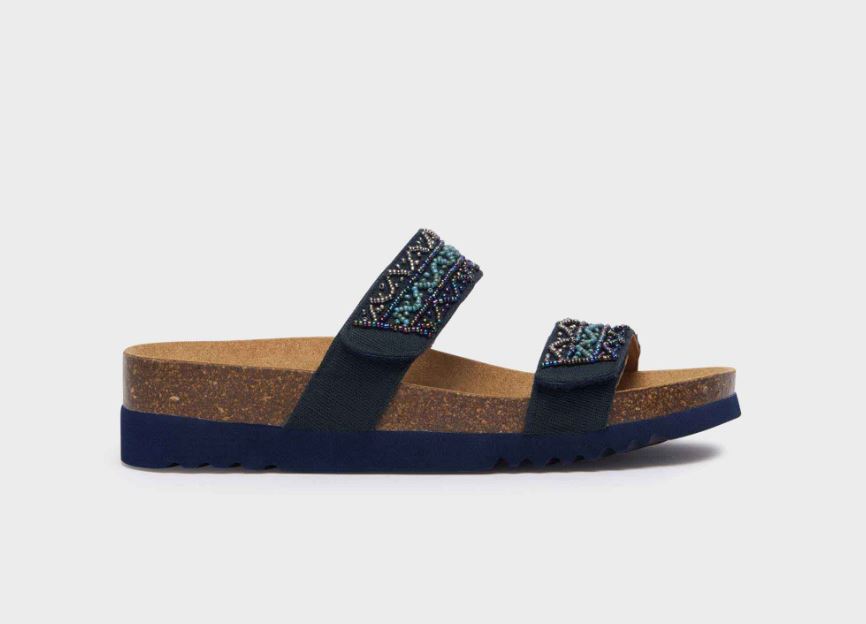 CALZATURA ZAFIRAH CANVAS+BEADS W NAVY BLUE/MULTI 40 - dottorbianchi.it