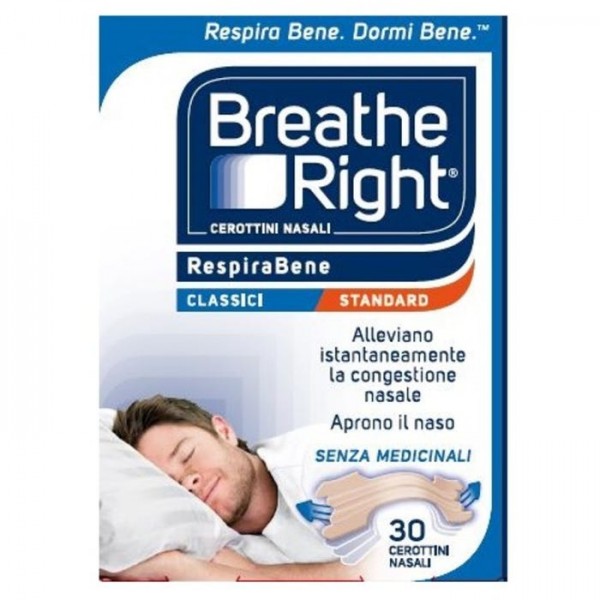 CEROTTI NASALI BREATHE RIGHT CLASSICI GRANDI 30 PEZZI - dottorbianchi.it