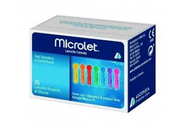 LANCETTE PUNGIDITO PER DISPOSITIVO MICROLET 25 PEZZI - dottorbianchi.it