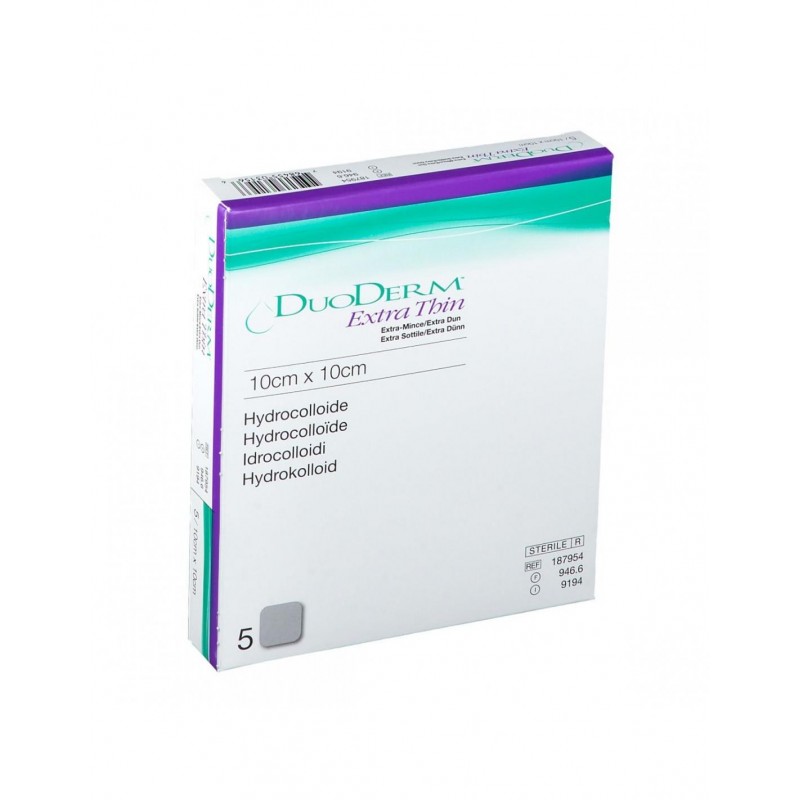 MEDICAZIONE CON IDROCOLLOIDI STERILE DUODERM EXTRA SOTTILE 10X10CM 5 PEZZI - dottorbianchi.it