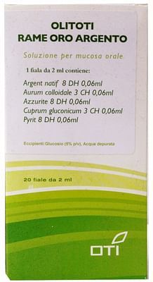 OLITOTI RAME ORO ARGENTO 20 FIALE GLUCOSATE 2ML - dottorbianchi.it