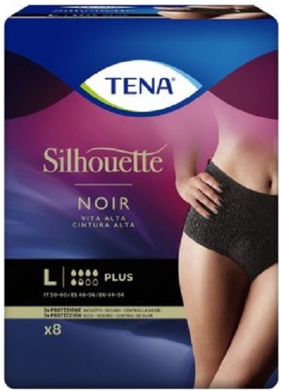 TENA SILHOUETTE NOIR L VITA ALTA MUTANDINA ASSORBENTE  8 PEZZI - dottorbianchi.it