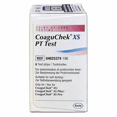 STRISCE REATTIVE PER APPARECCHIO AUTODIAGNOSTICO COAGUCHEK XS PT TEST 6 PEZZI - dottorbianchi.it