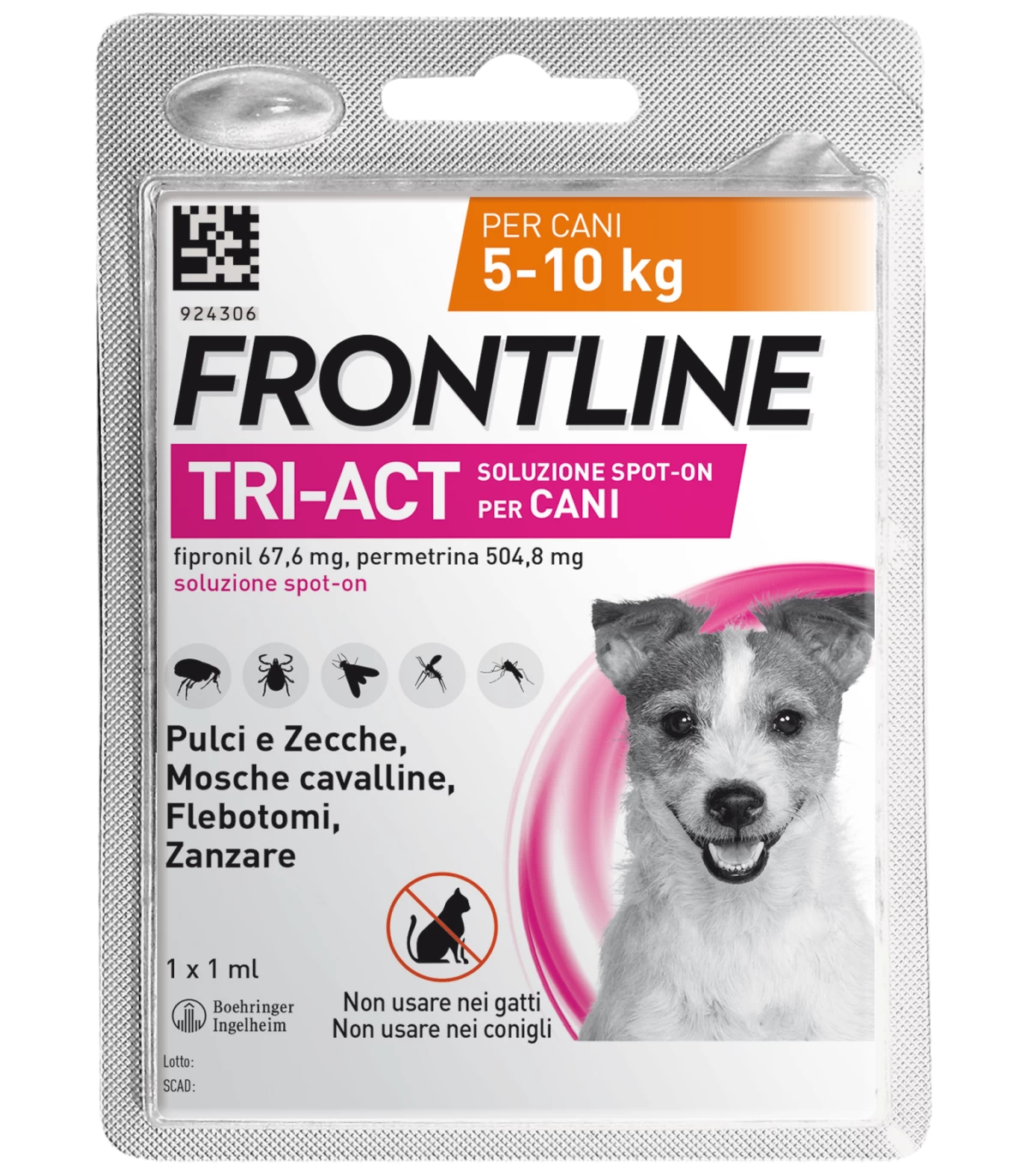 FRONTLINE TRI-ACT*1PIP 5-10KG - dottorbianchi.it