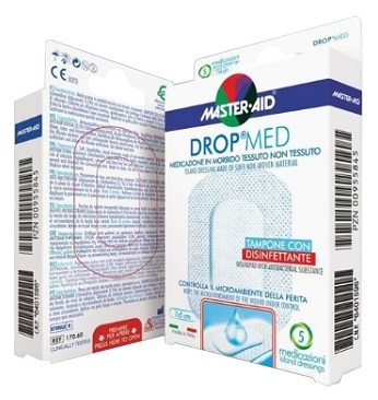 MEDICAZIONE COMPRESSA AUTOADESIVA DERMOATTIVA IPOALLERGENICA AERATA MASTER-AID DROP MED 10X6 5 PEZZI - dottorbianchi.it