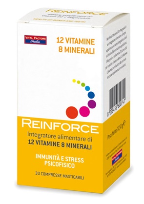 REINFORCE 12 VITAMINE + 8 MINERALI 30 COMPRESSE MASTICABILI - dottorbianchi.it