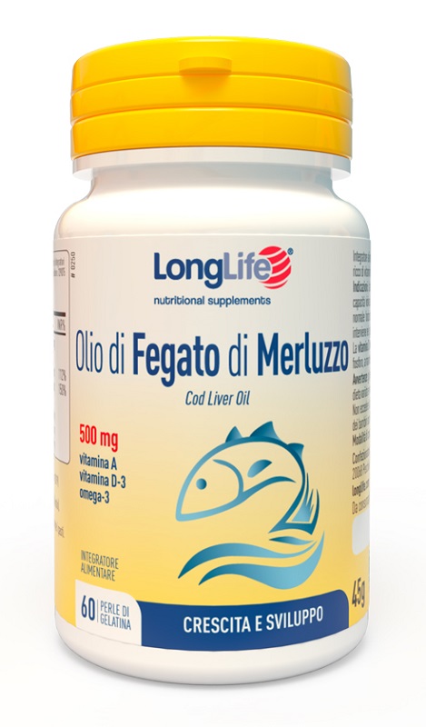LONGLIFE OLIO FEGATO MERLUZZO 500 MG 60 PERLE - dottorbianchi.it