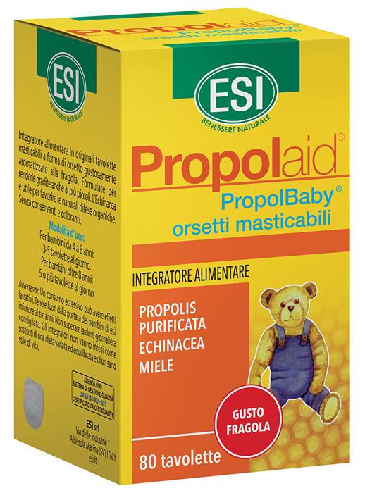 ESI PROPOLAID PROPOLBABY ORSETTI 80 COMPRESSE MASTICABILI - dottorbianchi.it
