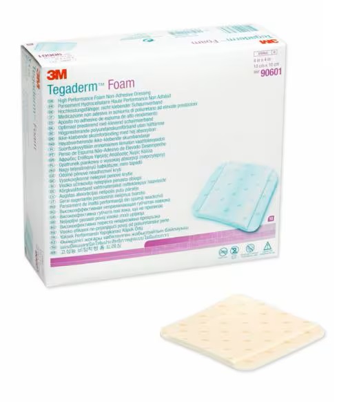 MEDICAZIONE IN SCHIUMA NON ADESIVA TEGADERM FOAM CM10X10 10 PEZZI - dottorbianchi.it