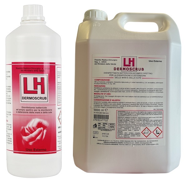 LH DERMOSCRUB DISINFETTANTE BATTERICIDA PER MANI E CUTE 500 ML - dottorbianchi.it