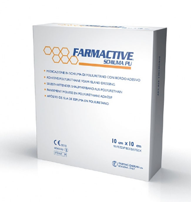 CEROTTO FARMACTIVE SCHIUMA IN POLIURETANO 10X10CM 10 PEZZI - dottorbianchi.it