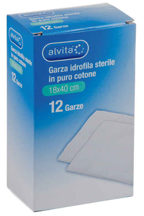 GARZA IDROFILA IN PURO COTONE ALVITA 18X40CM 12 PEZZI - dottorbianchi.it