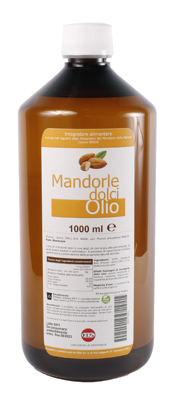 MANDORLE DOLCI OLIO 1000 ML - dottorbianchi.it