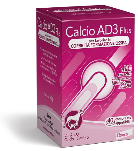 CALCIO AD3 PLUS 40 COMPRESSE APPETIBILI - dottorbianchi.it