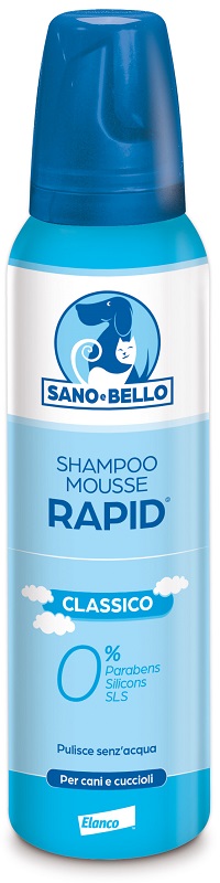 SANO E BELLO SHAMPOO MOUSSE RAPID CLASSICO FLACONE 300 ML PER LAVAGGIO SENZ'ACQUA - dottorbianchi.it
