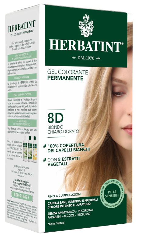 HERBATINT 8D BIONDO CHIARO DORATO 150 ML - dottorbianchi.it