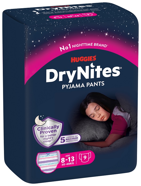 HUGGIES DRYNITES 8/15 ANNI GIRL L 27/57KG PACCO SINGOLO 9 PEZZI - dottorbianchi.it