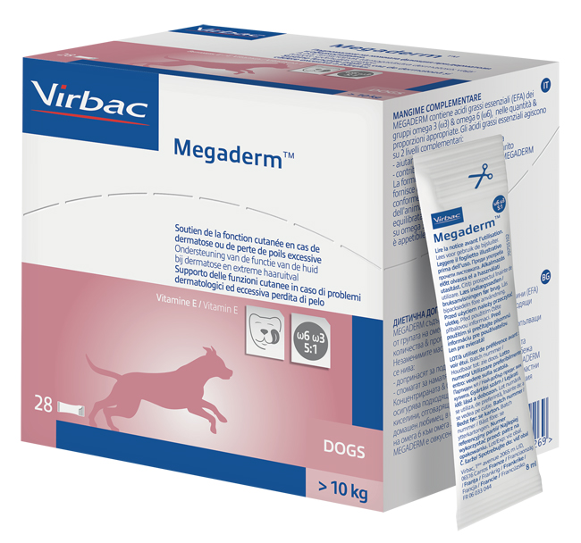 MEGADERM SUPPLEMENTO CANI SUPERIORI A 10 KG SCATOLA DA 28 SACCHETTI MONODOSE 4 ML - dottorbianchi.it