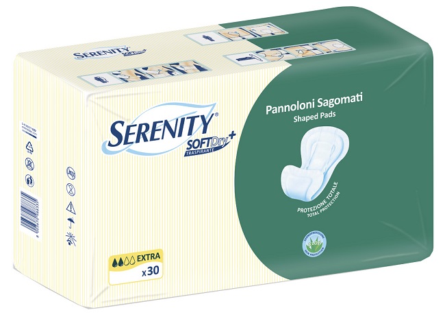 PANNOLONE PER INCONTINENZA SAGOMATO SERENITY SOFTDRY+ ALOE EXTRA 30 PEZZI - dottorbianchi.it