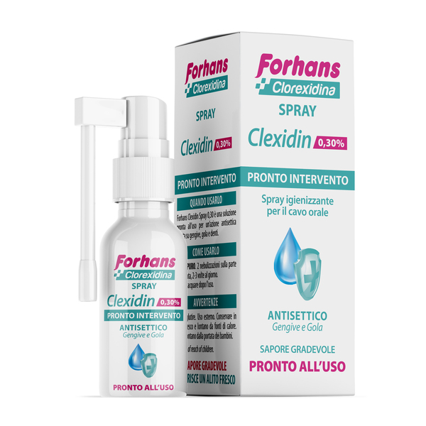 COLLUTORIO SPRAY CON CLOREXIDINA FORHANS CLEXIDIN 50ML - dottorbianchi.it