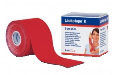 BENDA ADESIVA LEUKOTAPE K PER TAPING FISIOTERAPICO LARGHEZZA 5 CM LUNGHEZZA 5 M COLORE ROSSO IN ROTOLO - dottorbianchi.it
