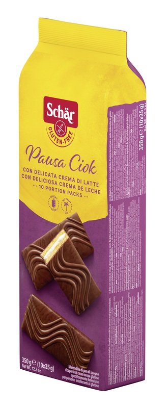SCHAR PAUSA CIOK MERENDINE DI PAN DI SPAGNA CON CREMA DI LATTE 10 PEZZI DA 35 G - dottorbianchi.it