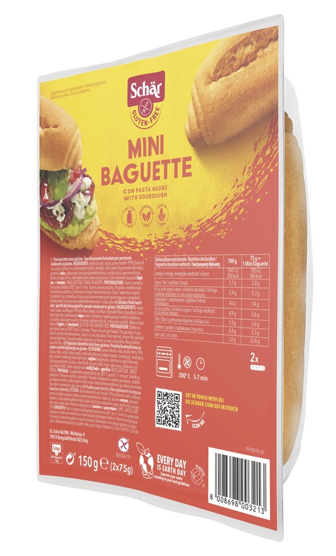 SCHAR MINI BAGUETTE SENZA LATTOSIO 2 X 75 G - dottorbianchi.it