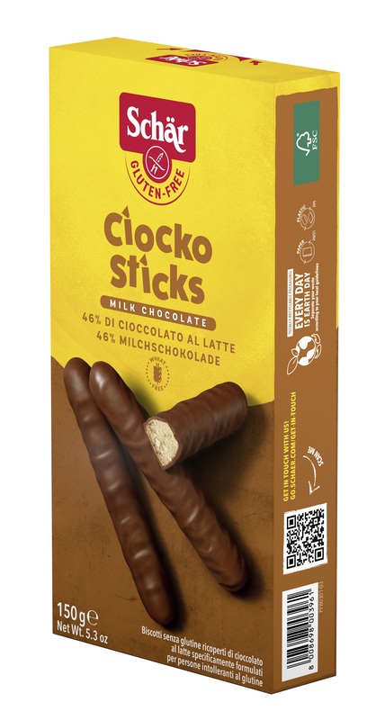 SCHAR CIOCKO STICK RICOPERTI DI CIOCCOLATO AL LATTE 150 G - dottorbianchi.it