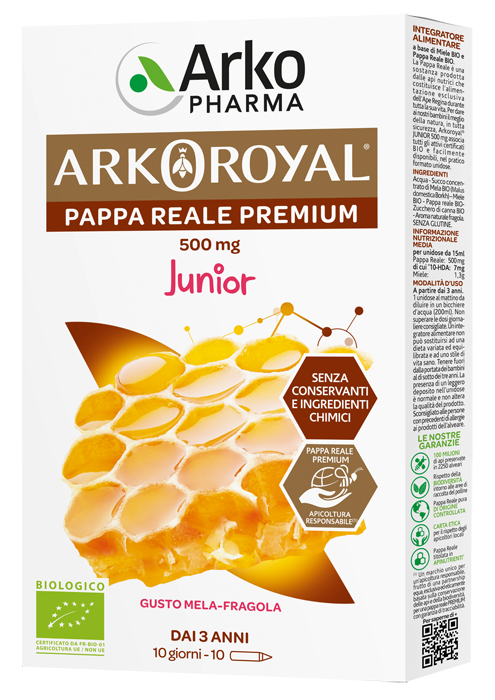 ARKOROYAL PAPPA REALE BIOLOGICA 500 MG 10 UNICA DOSE - dottorbianchi.it