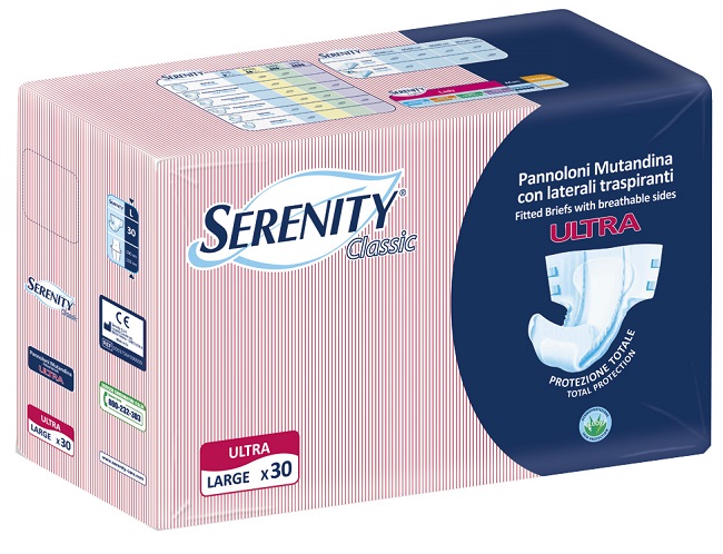 PANNOLONE A MUTANDINA SERENITY CLASSIC ULTRA ALOE LARGE 30 PEZZI - dottorbianchi.it