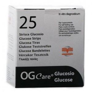 STRISCE MISURAZIONE GLICEMIA OGCARE 25 PEZZI - dottorbianchi.it