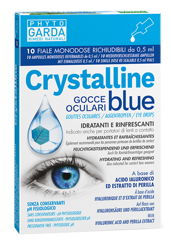 CRYSTALLINE BLUE GOCCE OCULARI MONODOSE 10 FIALE 0,5 ML - dottorbianchi.it