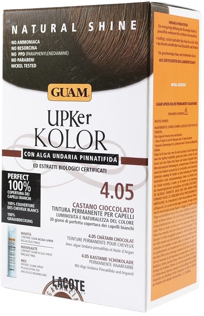 GUAM UPKER KOLOR TINTA CAPELLI 4,05 CASTANO CIOCCOLATO CON ALGA UNDARIA PINNATIFIDA - dottorbianchi.it