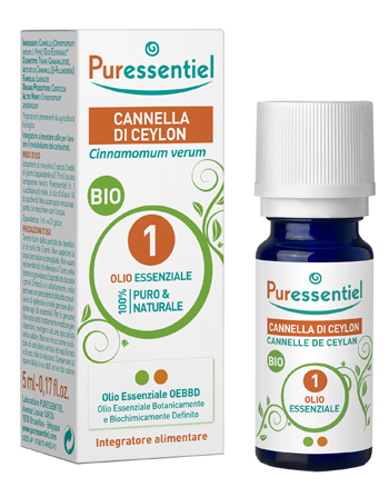 PURESSENTIEL CANNELLA CEYLON OLIO ESSENZIALE BIO 5 ML - dottorbianchi.it