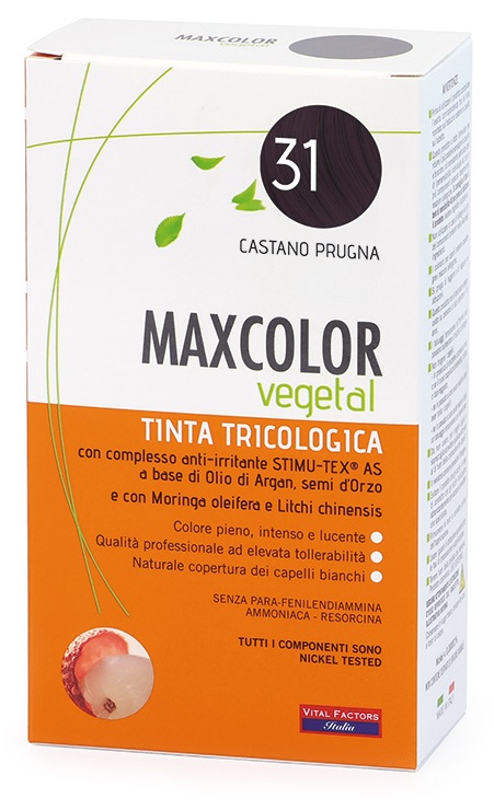 MAXCOLOR VEGETAL TINTA TRICOLOGICA 31 CASTANO PRUGNA 140 ML - dottorbianchi.it