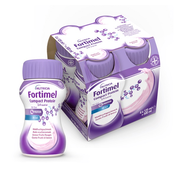 NUTRICIA FORTIMEL COMPACT PROTEIN GUSTO FRUTTI DI BOSCO 4 BOTTIGLIE DA 125 ML - dottorbianchi.it