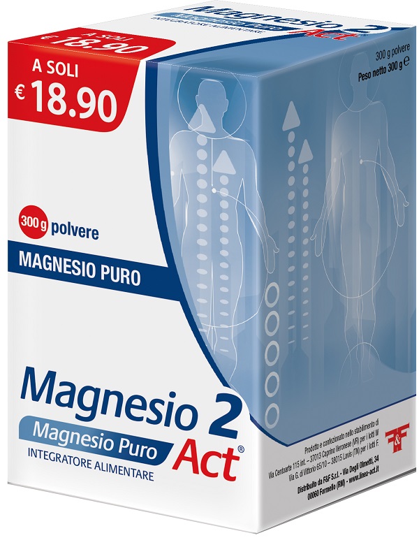 MAGNESIO 2 ACT PURO POLVERE 300 G - dottorbianchi.it