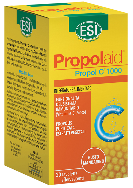 ESI PROPOLAID PROPOL C 1000 MG 20 TAVOLETTE EFFERVESCENTI - dottorbianchi.it