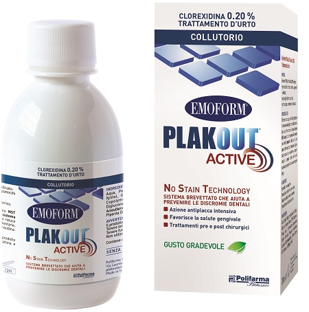EMOFORM PLAK OUT ACTIVE CLOREXIDINA 0,20% COLLUTORIO 200 ML - dottorbianchi.it