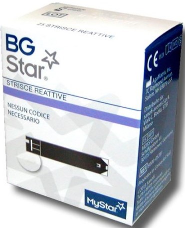 STRISCE REATTIVE MISURAZIONE GLICEMIA BGSTAR MYSTAR 25 PEZZI - dottorbianchi.it
