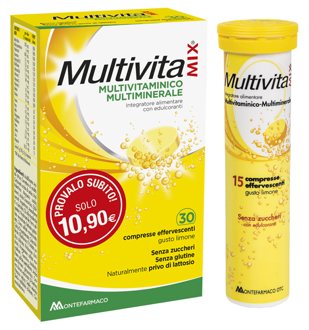 MULTIVITAMIX SENZA ZUCCHERO 30 COMPRESSE EFFERVESCENTI - dottorbianchi.it
