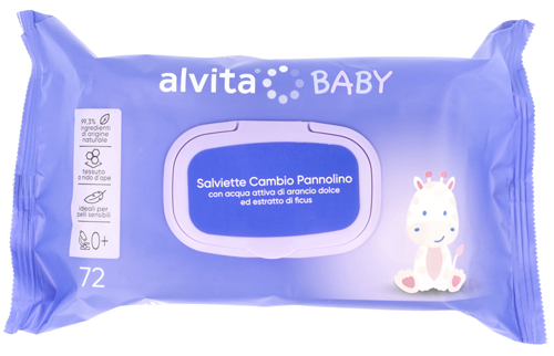 ALVITA BABY SALVIETTE CAMBIO PANNOLINO 72 PEZZI - dottorbianchi.it