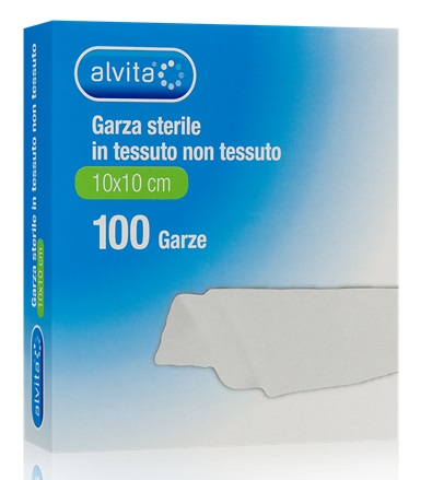 ALVITA GARZA STERILE IN TESSUTO NON TESSUTO 10X10CM 100 PEZZI - dottorbianchi.it
