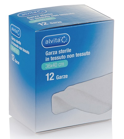 ALVITA GARZA STERILE IN TESSUTO NON TESSUTO 36X40CM 12 PEZZI - dottorbianchi.it