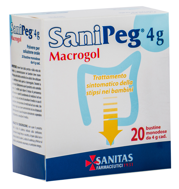 SANIPEG MACROGOL POLVERE PER SOLUZIONE ORALE 20 BUSTINE DA 4 G - dottorbianchi.it