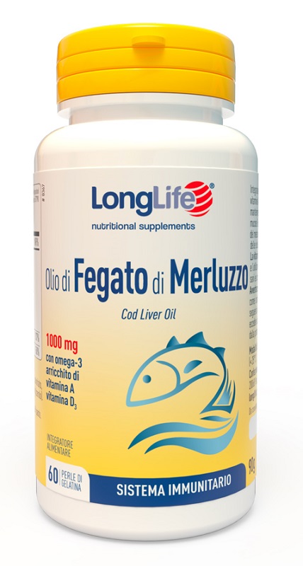 LONGLIFE OLIO FEGATO MERLUZZO 1000 MG 60 PERLE - dottorbianchi.it