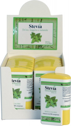 STEVIA EDULCORANTE 200 COMPRESSE DISPLAY CONTENENTE 14 DISPENSER - dottorbianchi.it